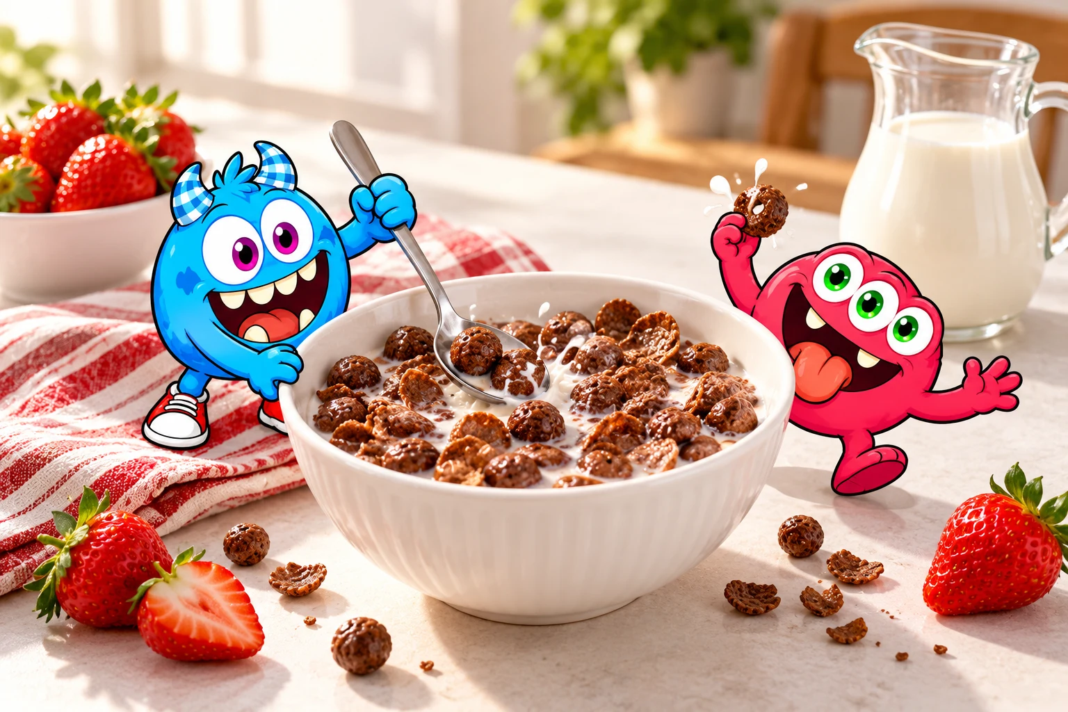 Pops and Loopy at the breakfast table